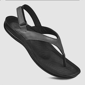 Women's Flat  sandals Slingback black  Size EU 41 US 10 black casual walk